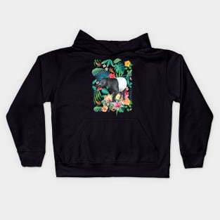 Tropical Rainforest Malayan Tapir Kids Hoodie